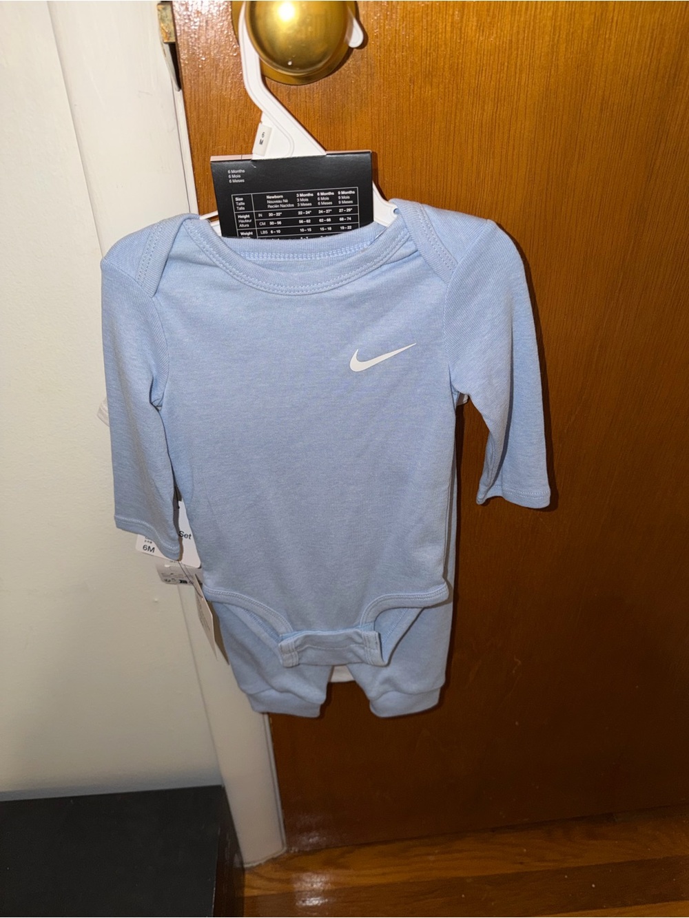 Nike White & Light Blue Baby 3-Piece Bodysuit Set - Picture 2 of 2